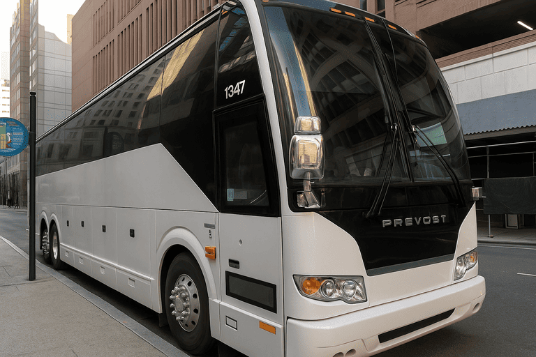 a Iowa City Coach Bus Service coach bus